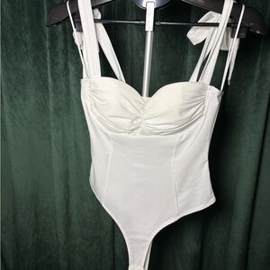 Privy Elegant White Bodysuit